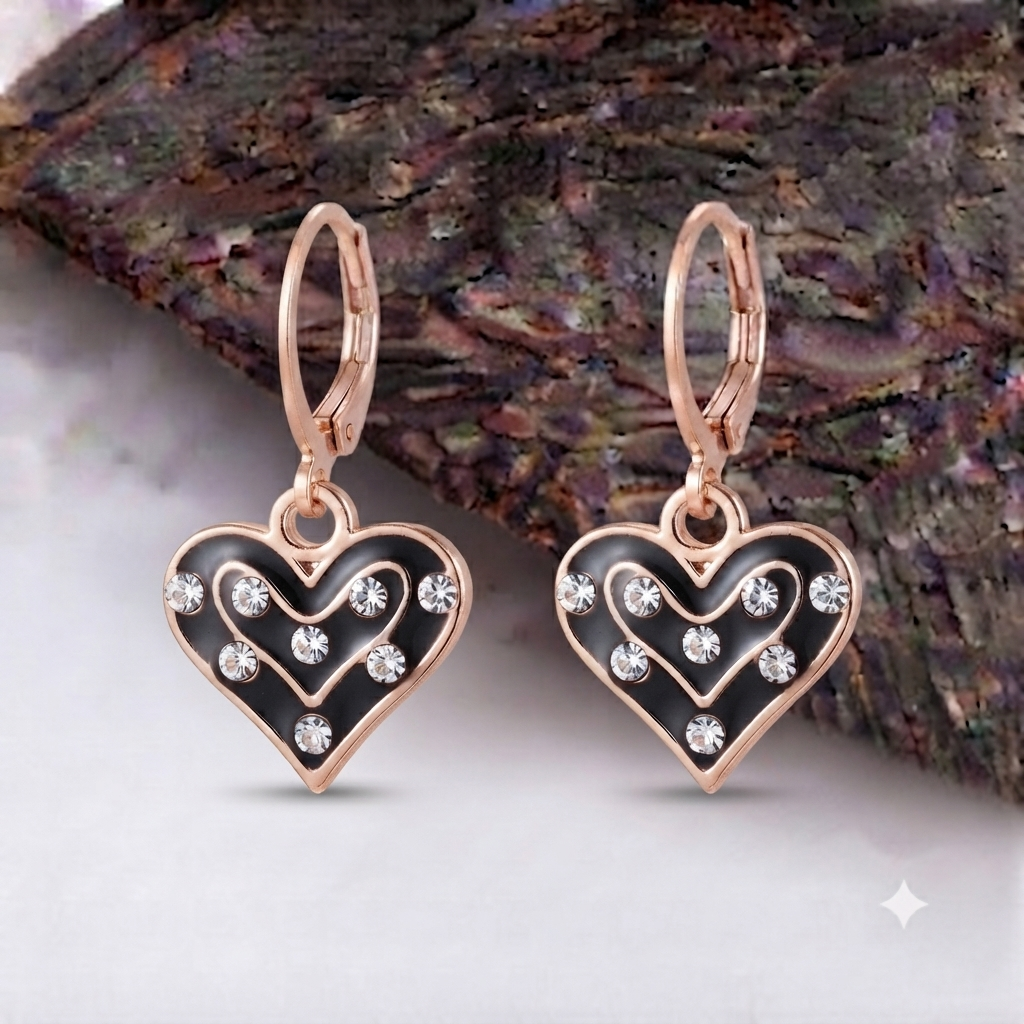 The99Jewel Crafted Austrian Stone Rose Gold Plated Hoop Earrings for women