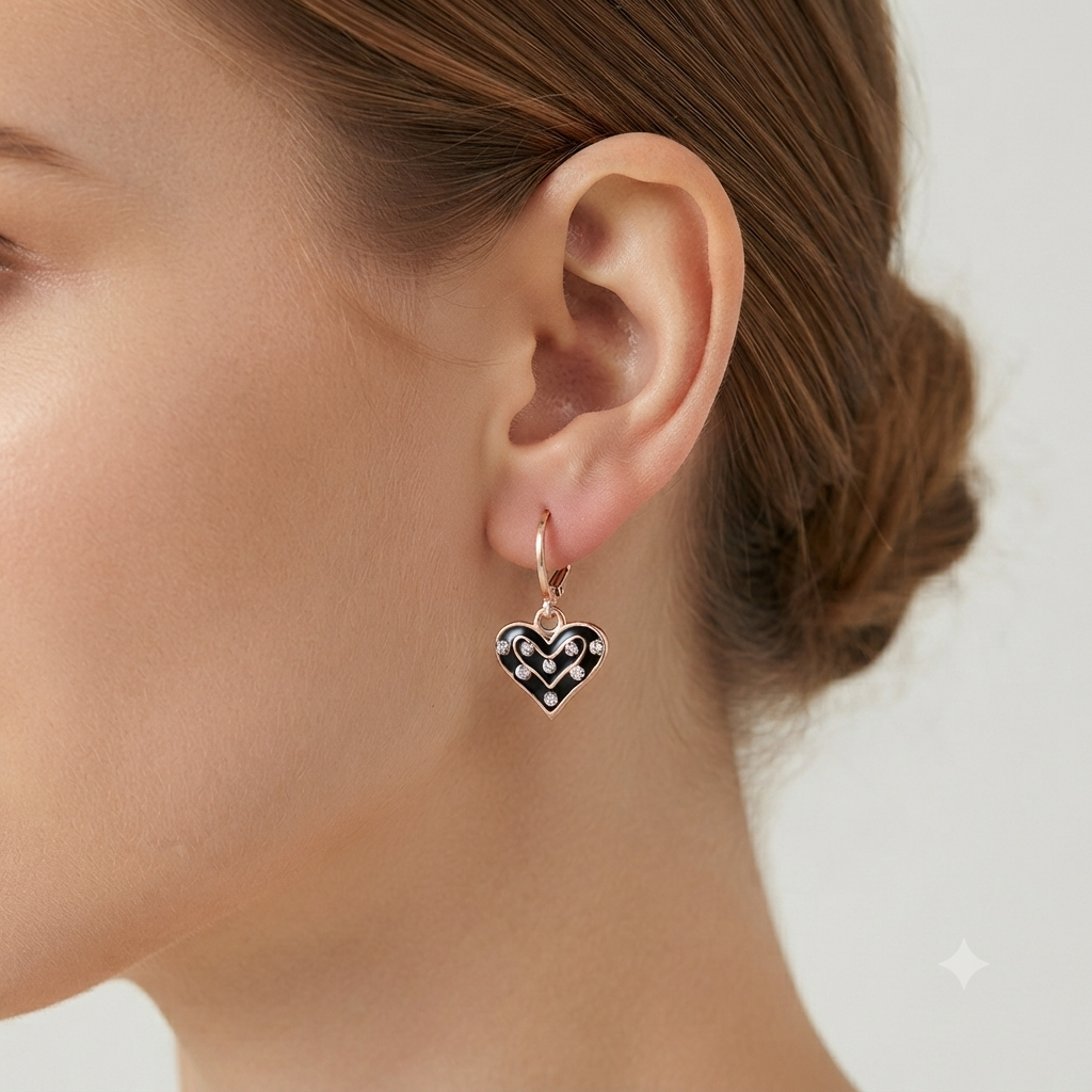 The99Jewel Crafted Austrian Stone Rose Gold Plated Hoop Earrings for women