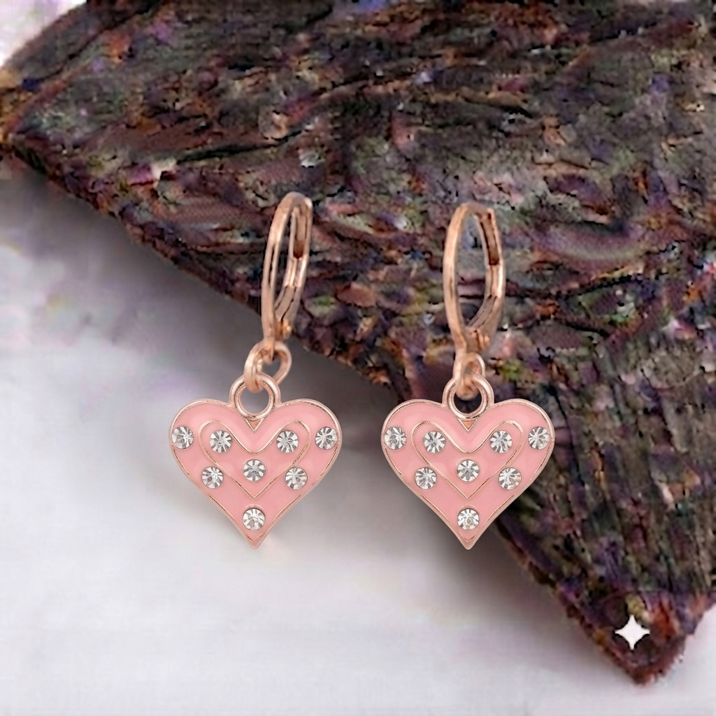 The99Jewel Crafted Austrian Stone Rose Gold Plated Hoop Earrings for women