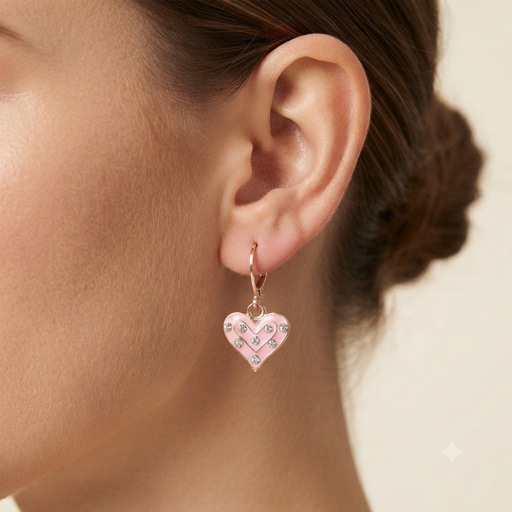 The99Jewel Crafted Austrian Stone Rose Gold Plated Hoop Earrings for women
