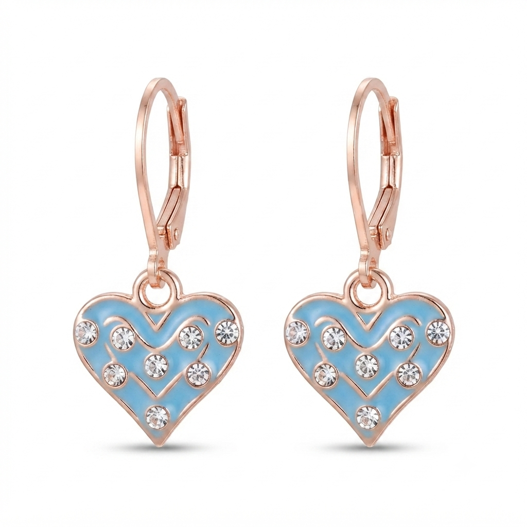 The99Jewel Crafted Austrian Stone Rose Gold Plated Hoop Earrings for women