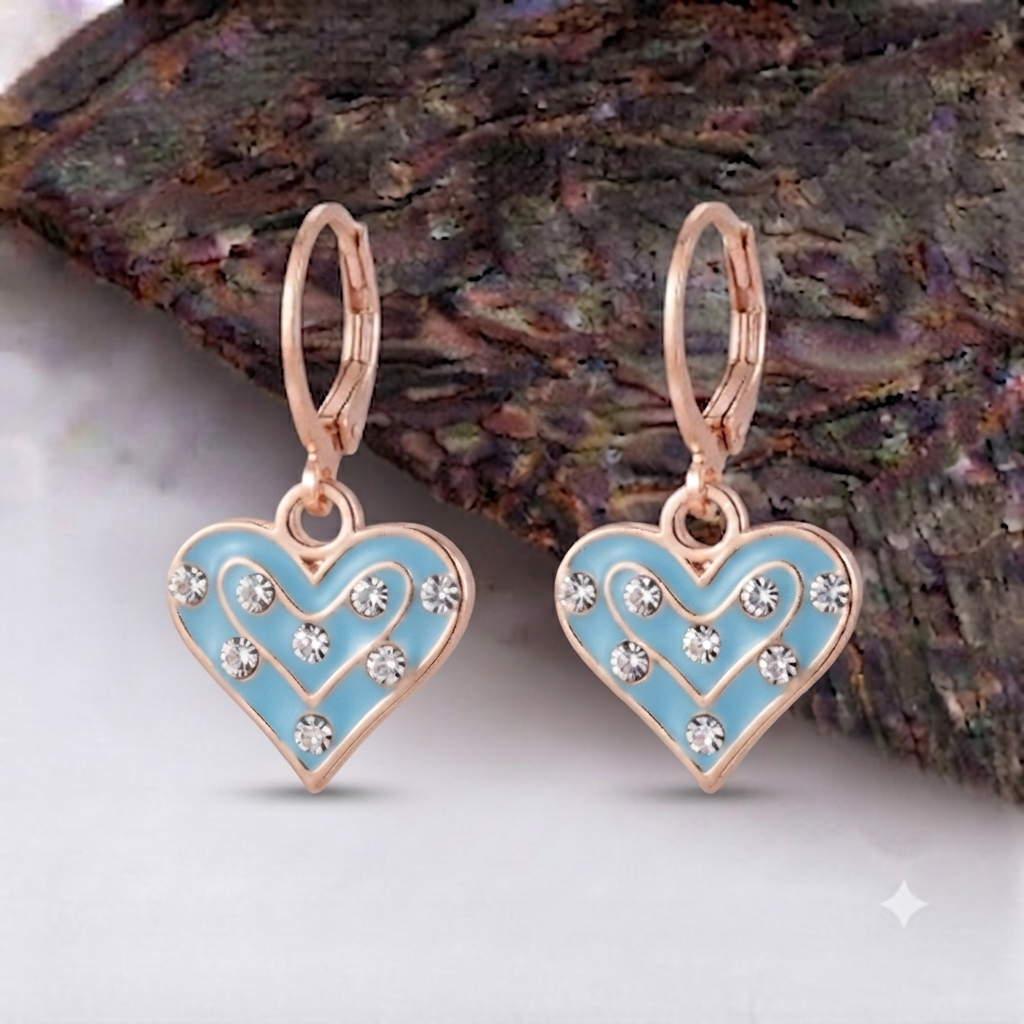 The99Jewel Crafted Austrian Stone Rose Gold Plated Hoop Earrings for women
