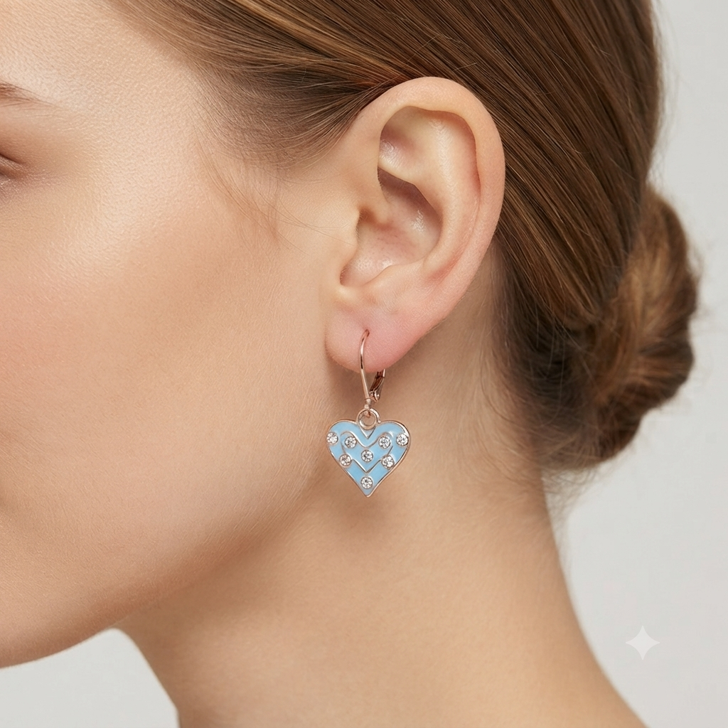 The99Jewel Crafted Austrian Stone Rose Gold Plated Hoop Earrings for women