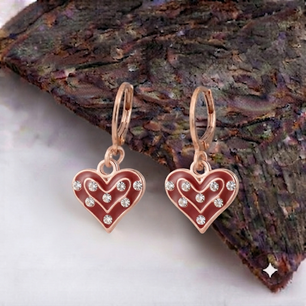 The99Jewel Crafted Austrian Stone Rose Gold Plated Hoop Earrings for women