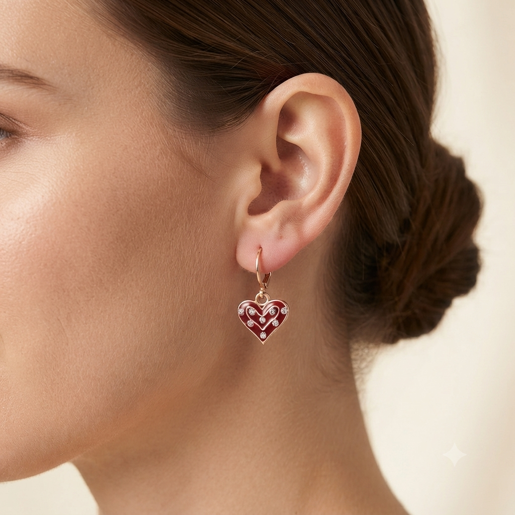 The99Jewel Crafted Austrian Stone Rose Gold Plated Hoop Earrings for women