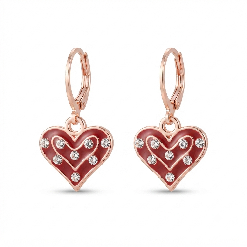 The99Jewel Crafted Austrian Stone Rose Gold Plated Hoop Earrings for women