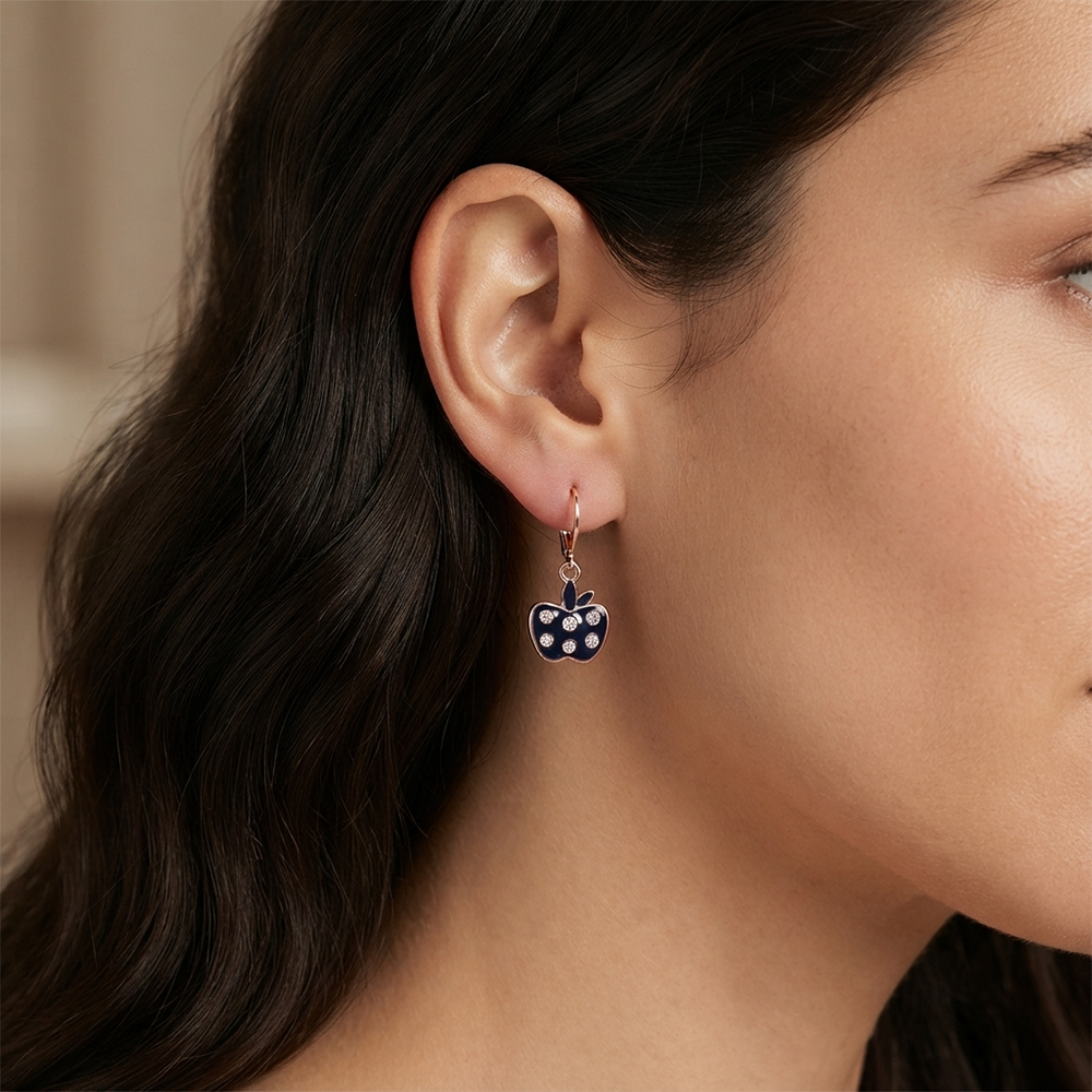 The99Jewel Fashion-Forward Rose Gold Plated Austrian Stone Hoop Earrings