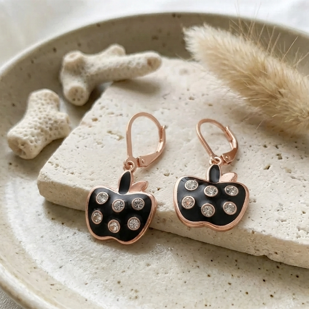 The99Jewel Fashion-Forward Rose Gold Plated Austrian Stone Hoop Earrings 
