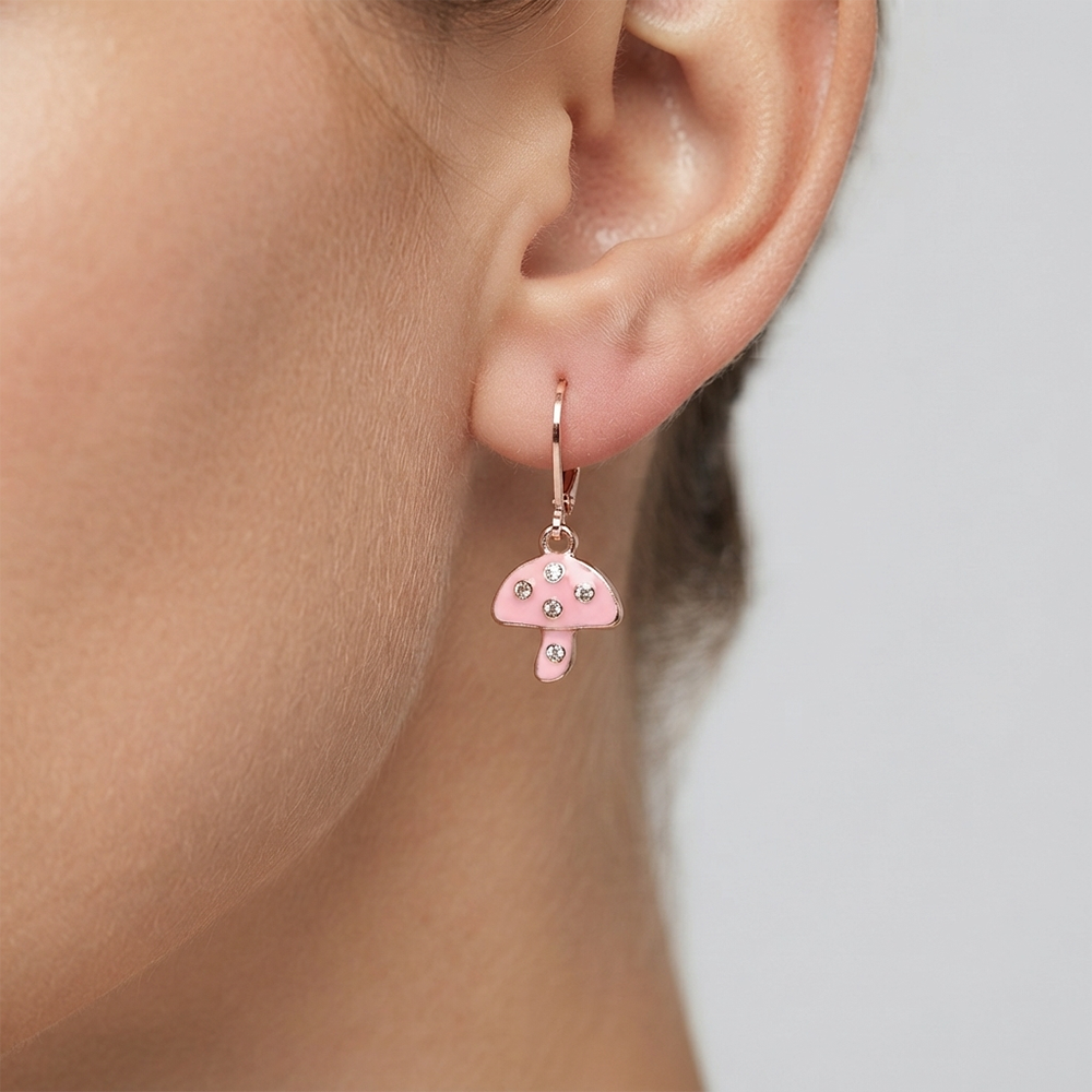 The99Jewel Iconic Rose Gold Plated Austrian Stone Hoop Earrings for women