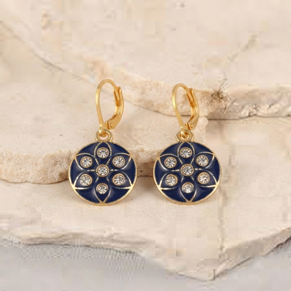The99Jewel Glamorous Gold Plated Floral Design Hoop Earrings