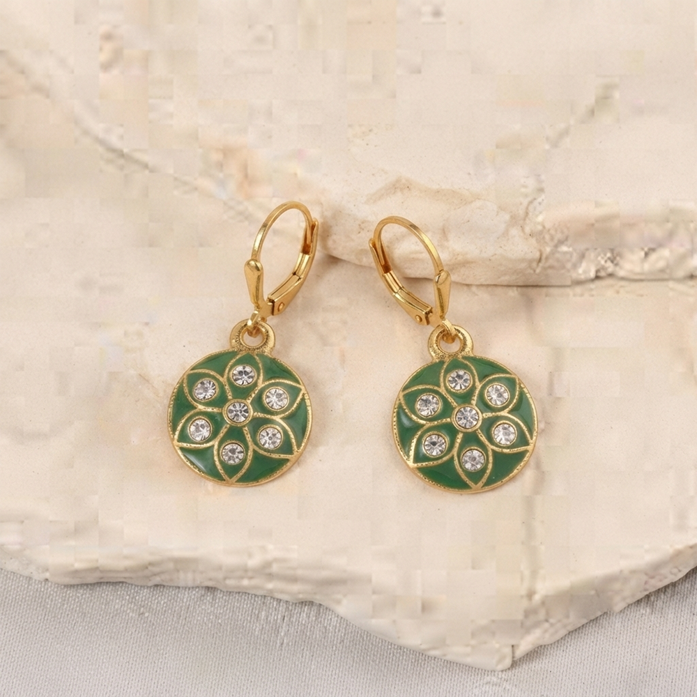 The99Jewel Glamorous Gold Plated Floral Design Hoop Earrings