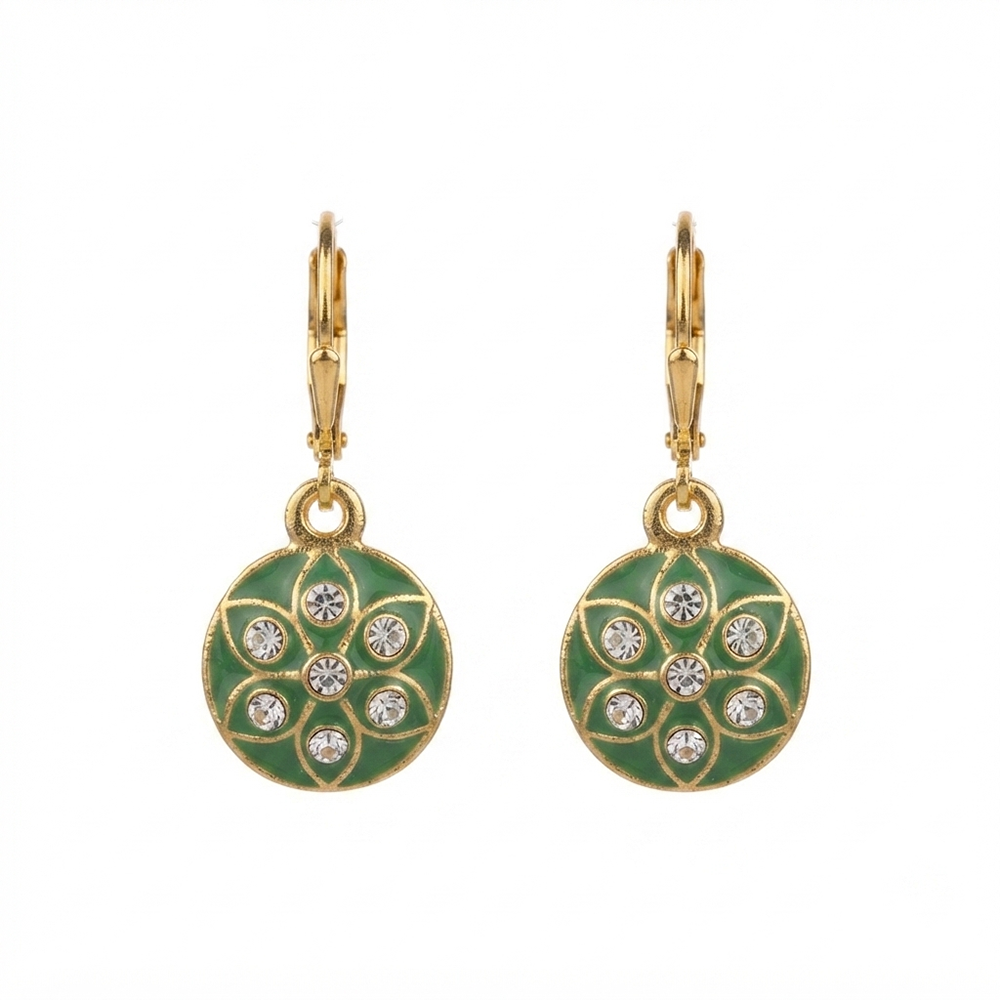 The99Jewel Glamorous Gold Plated Floral Design Hoop Earrings