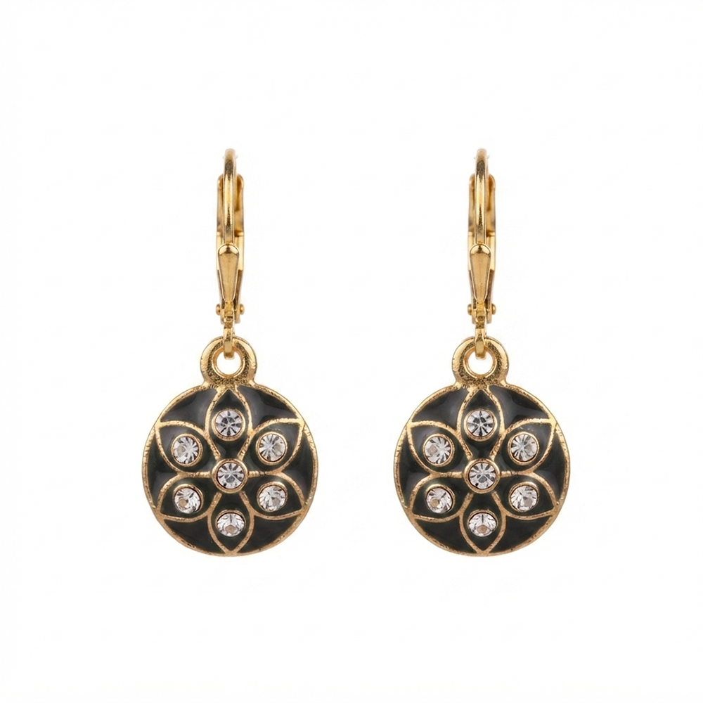 The99Jewel Glamorous Gold Plated Floral Design Hoop Earrings