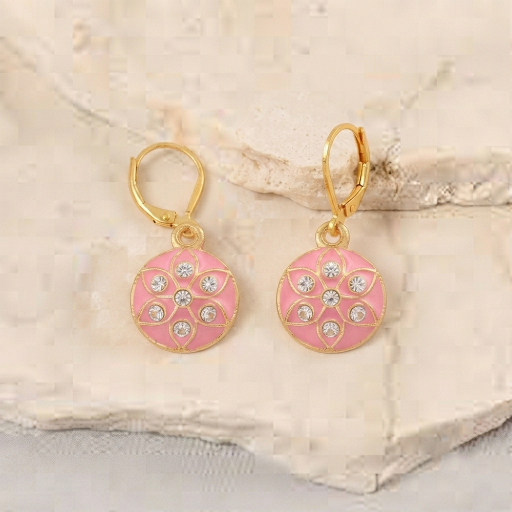 The99Jewel Glamorous Gold Plated Floral Design Hoop Earrings