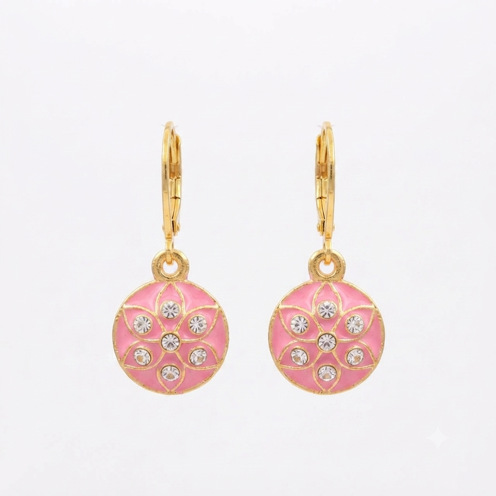 The99Jewel Glamorous Gold Plated Floral Design Hoop Earrings
