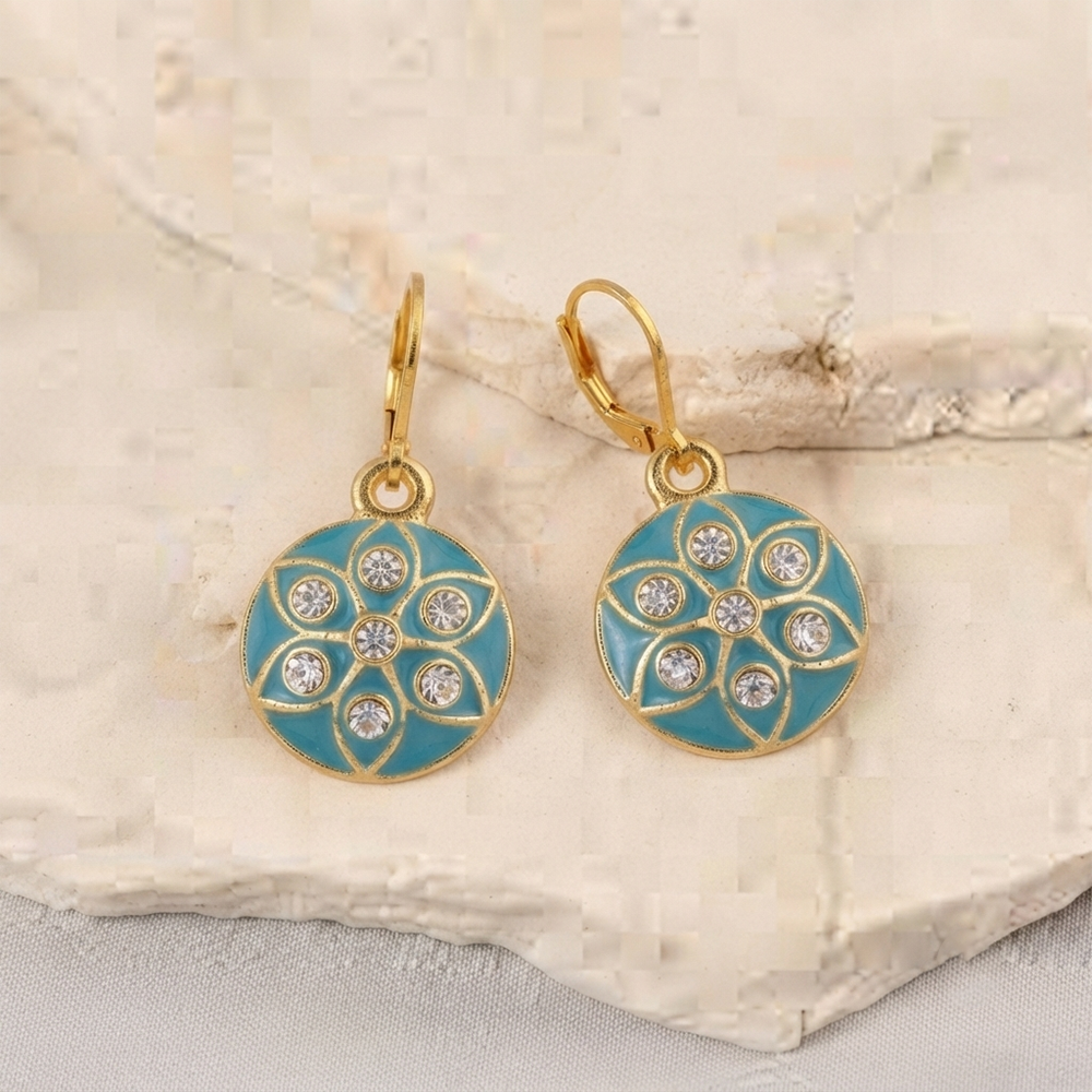 The99Jewel Glamorous Gold Plated Floral Design Hoop Earrings