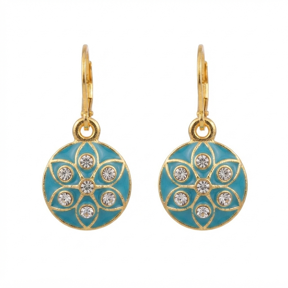The99Jewel Glamorous Gold Plated Floral Design Hoop Earrings