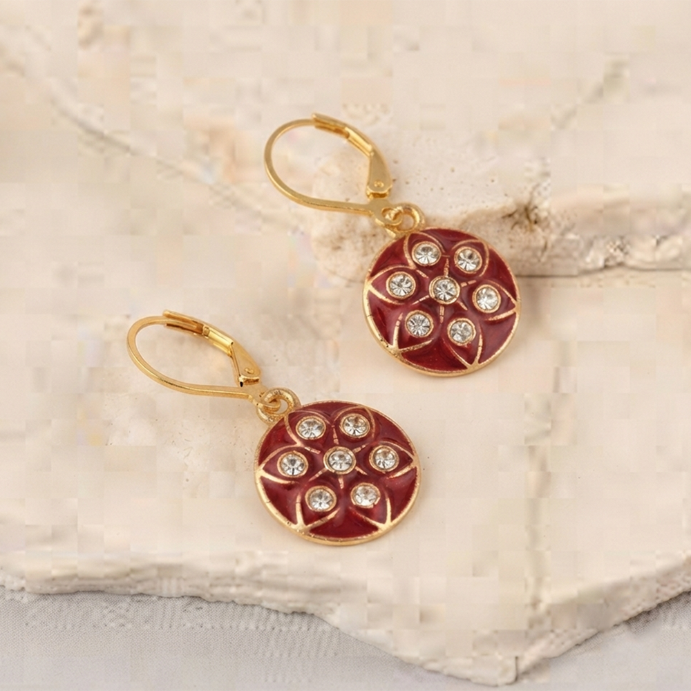 The99Jewel Glamorous Gold Plated Floral Design Hoop Earrings