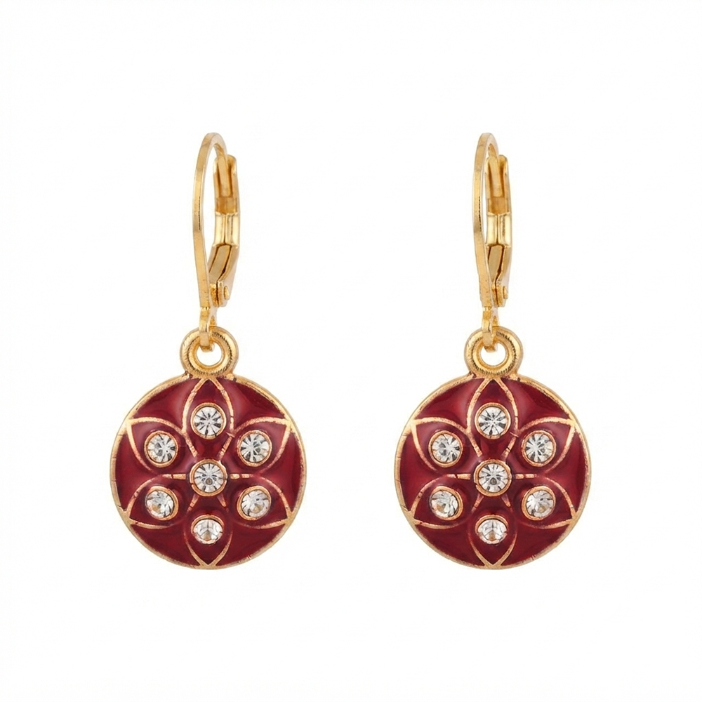 The99Jewel Glamorous Gold Plated Floral Design Hoop Earrings