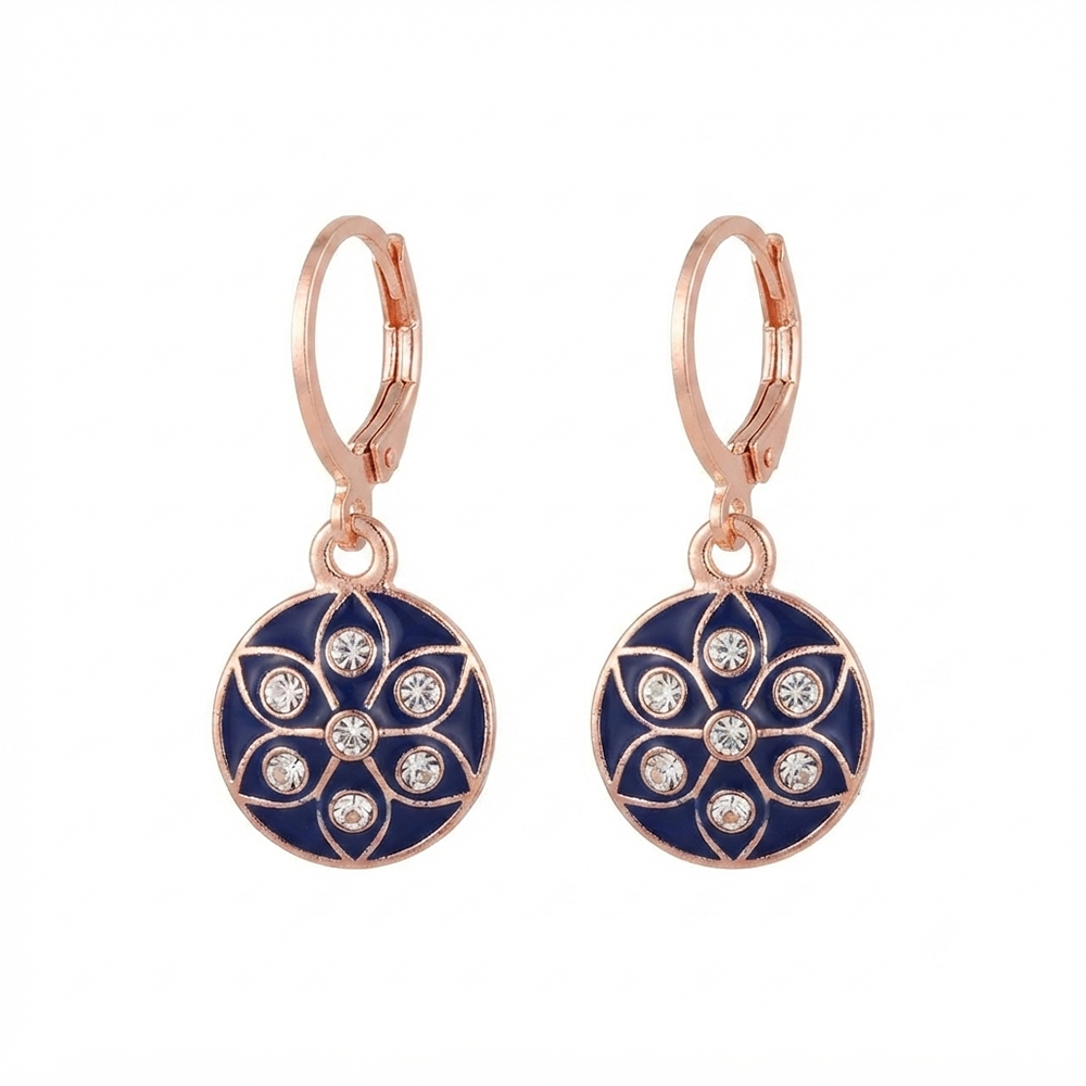 The99Jewel Twinkling Rose Gold Plated Austrian Stone Hoop Earrings for women