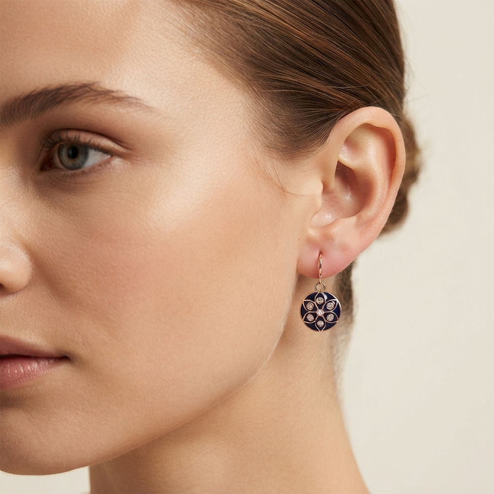 The99Jewel Twinkling Rose Gold Plated Austrian Stone Hoop Earrings for women