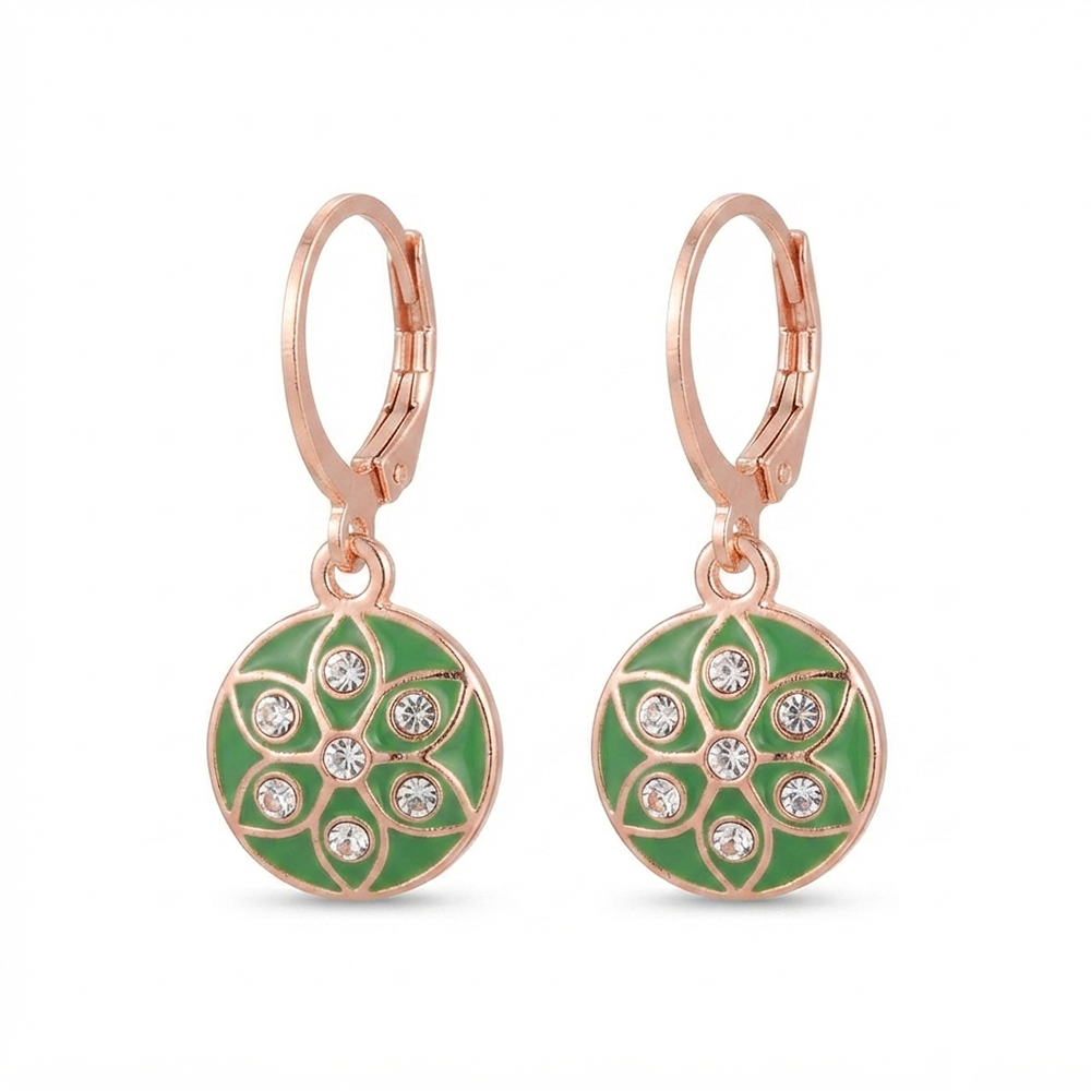 The99Jewel Twinkling Rose Gold Plated Austrian Stone Hoop Earrings for women