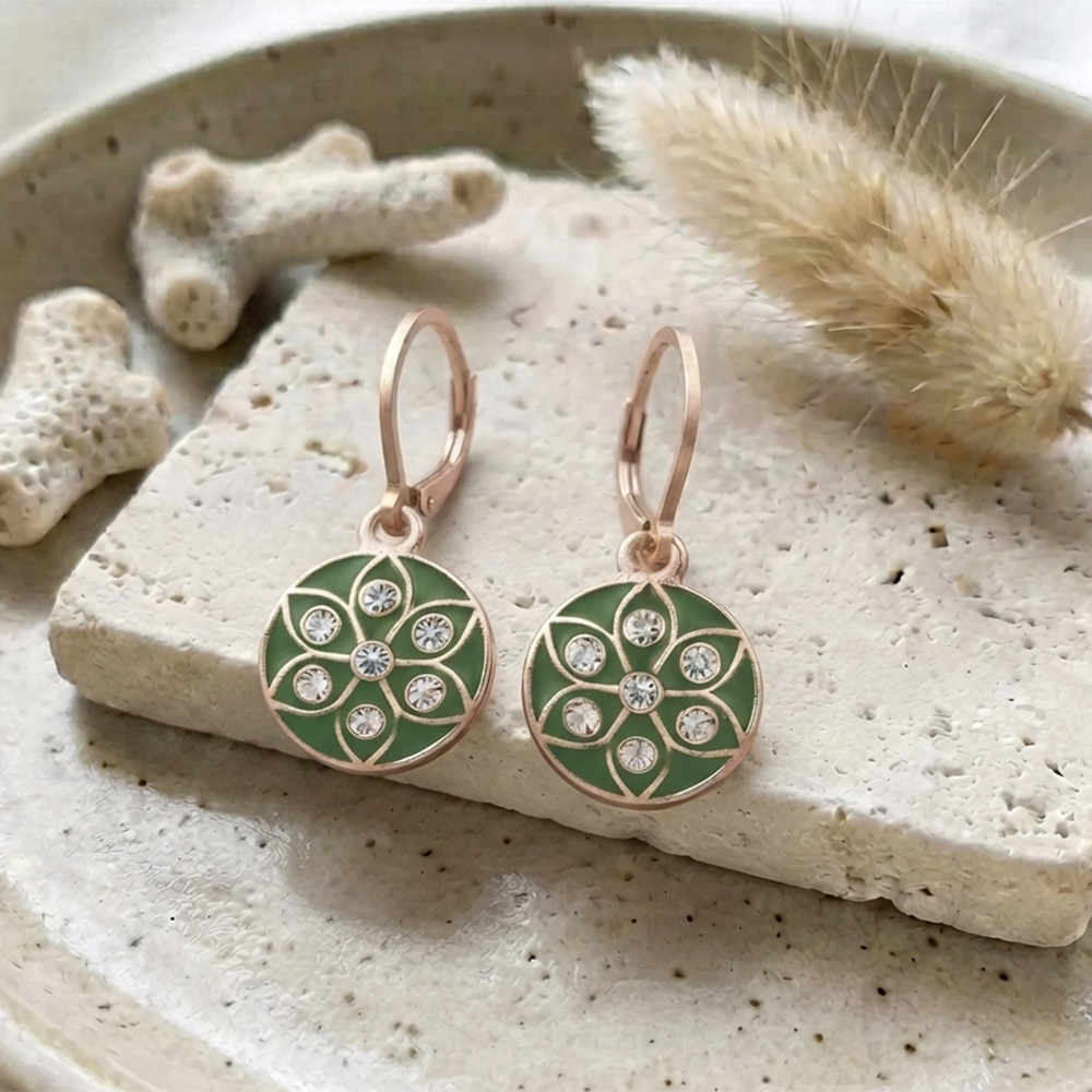The99Jewel Twinkling Rose Gold Plated Austrian Stone Hoop Earrings for women