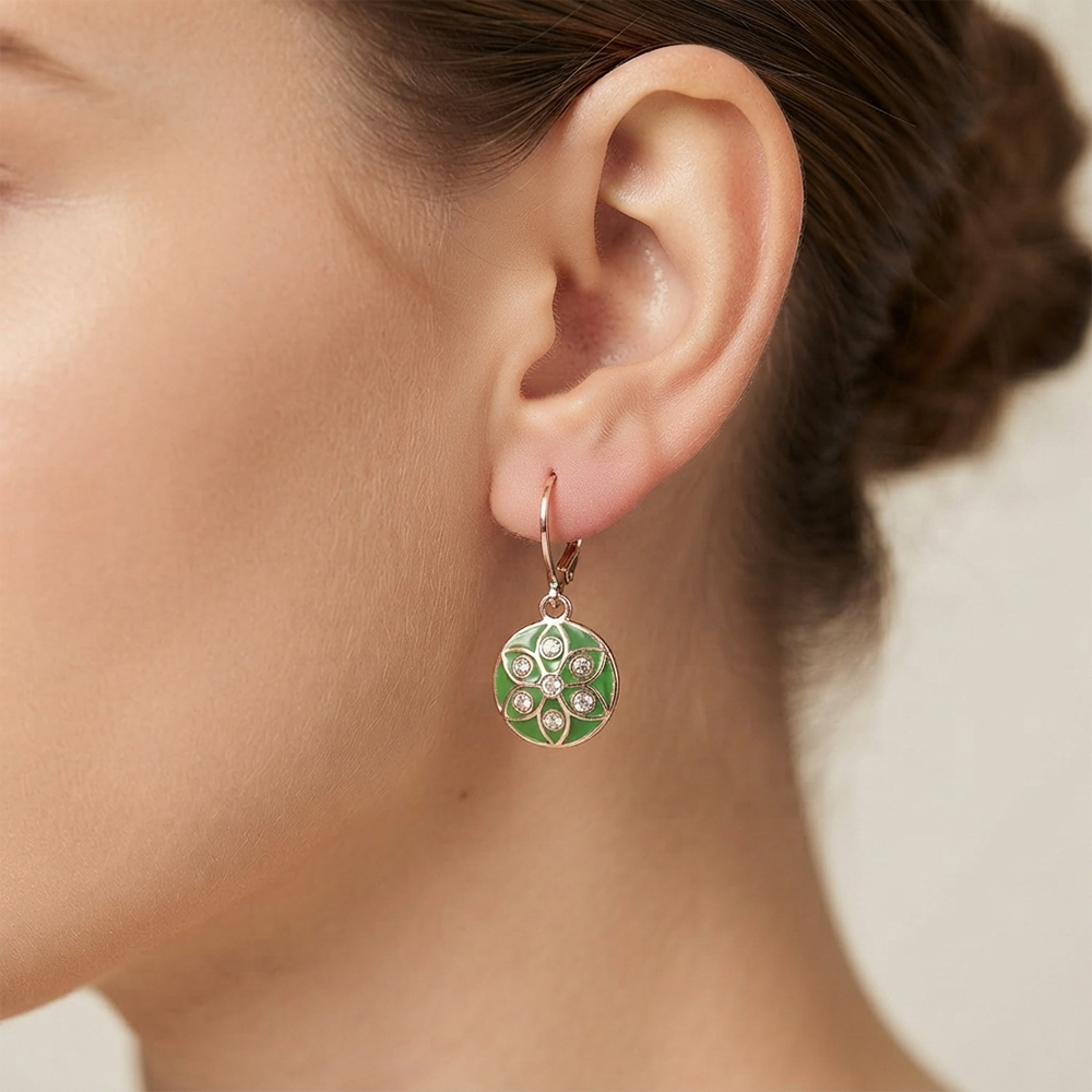 The99Jewel Twinkling Rose Gold Plated Austrian Stone Hoop Earrings for women