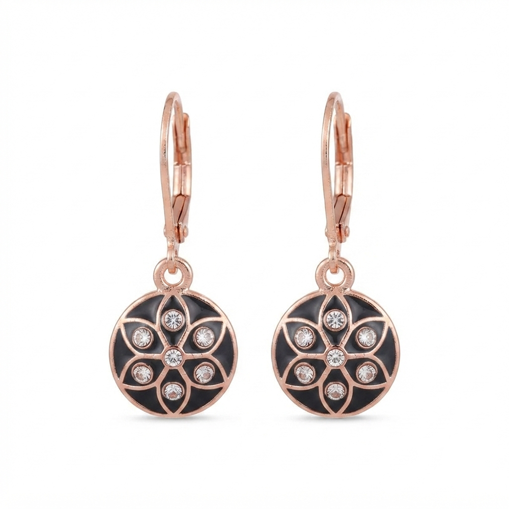 The99Jewel Twinkling Rose Gold Plated Austrian Stone Hoop Earrings for women