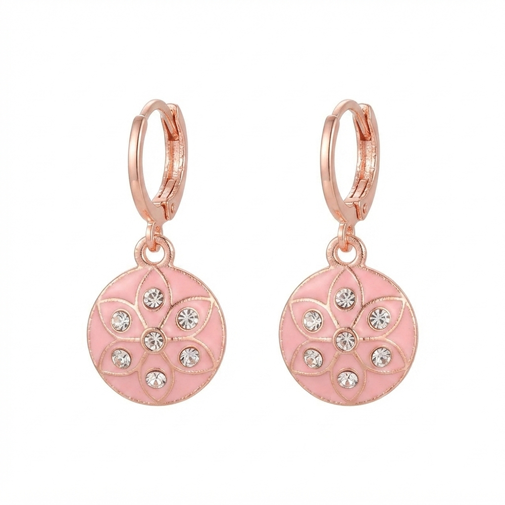 The99Jewel Twinkling Rose Gold Plated Austrian Stone Hoop Earrings for women