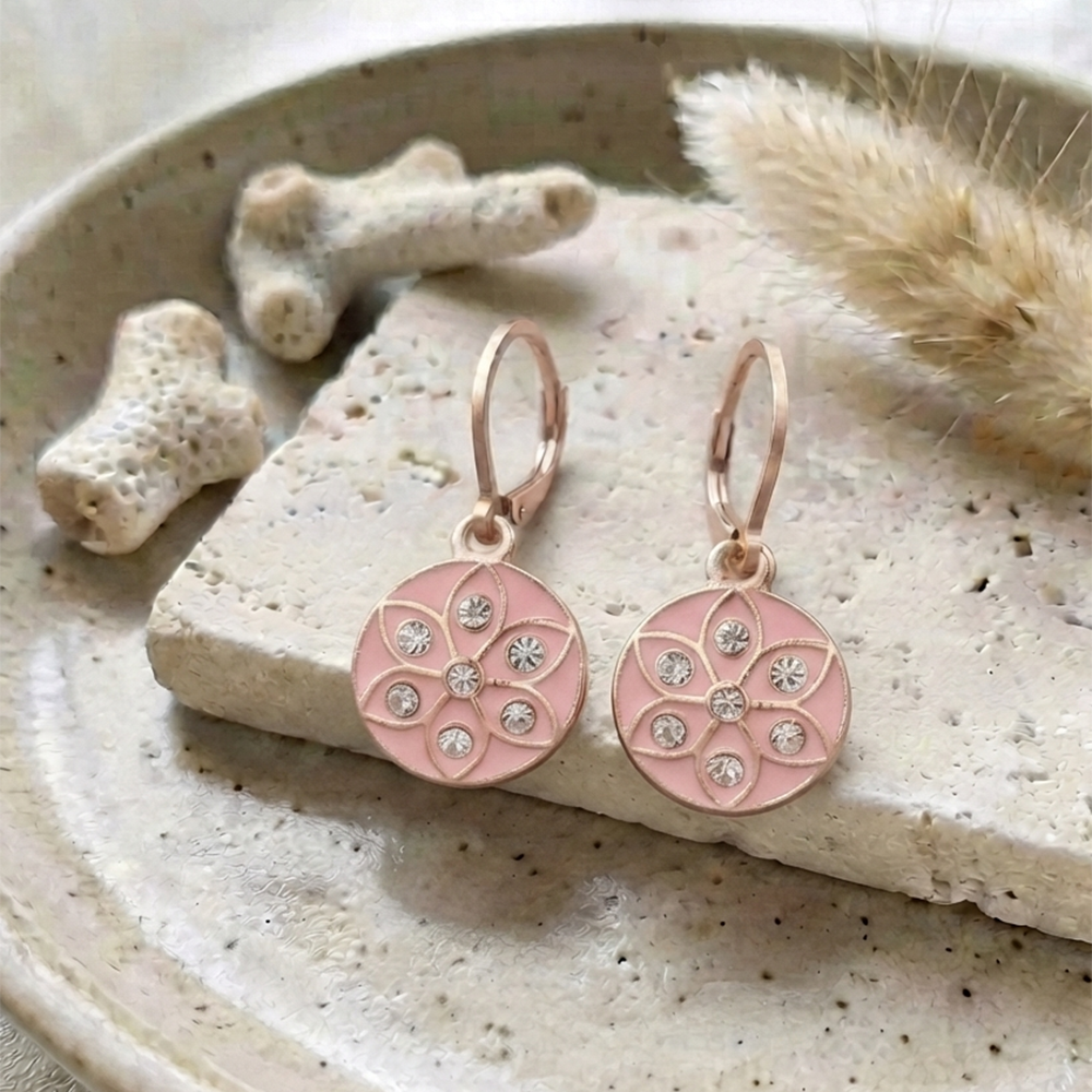 The99Jewel Twinkling Rose Gold Plated Austrian Stone Hoop Earrings for women