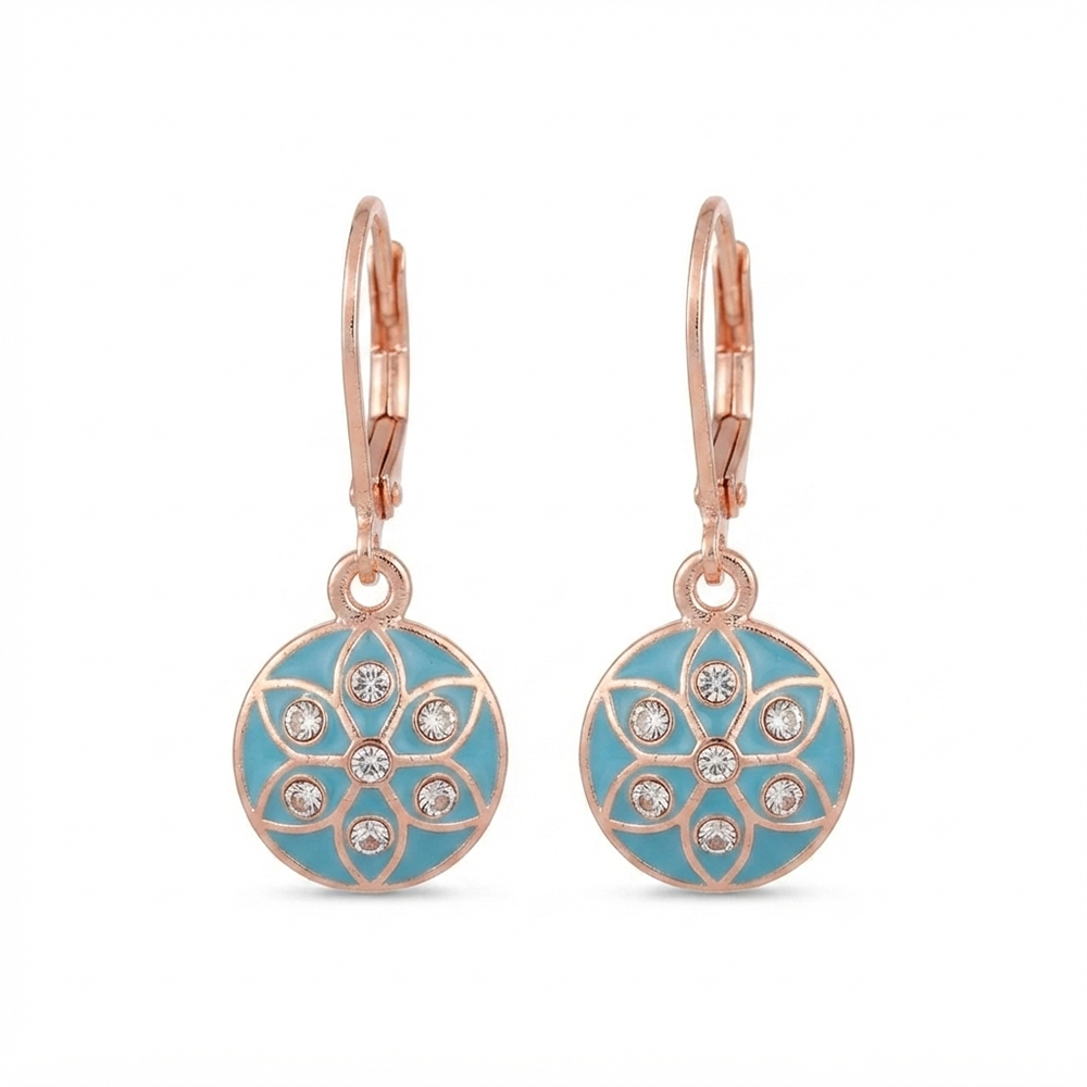 The99Jewel Twinkling Rose Gold Plated Austrian Stone Hoop Earrings for women