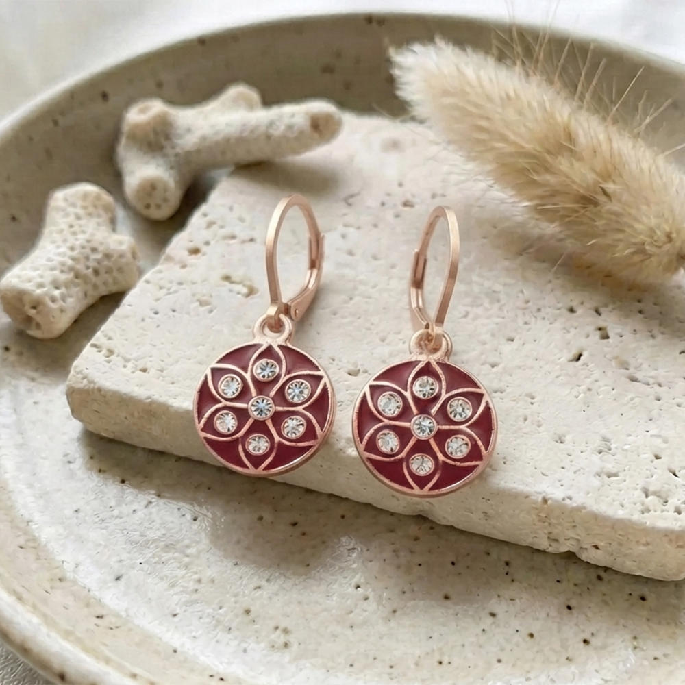 The99Jewel Twinkling Rose Gold Plated Austrian Stone Hoop Earrings for women