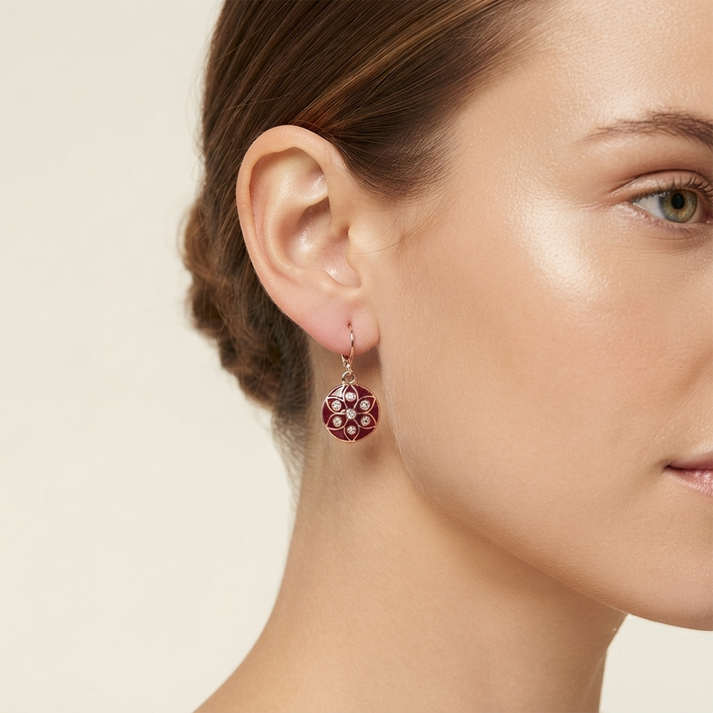 The99Jewel Twinkling Rose Gold Plated Austrian Stone Hoop Earrings for women