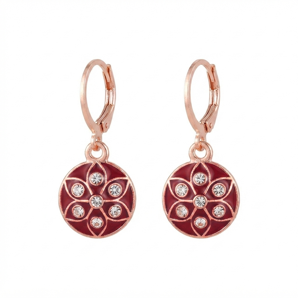 The99Jewel Twinkling Rose Gold Plated Austrian Stone Hoop Earrings for women