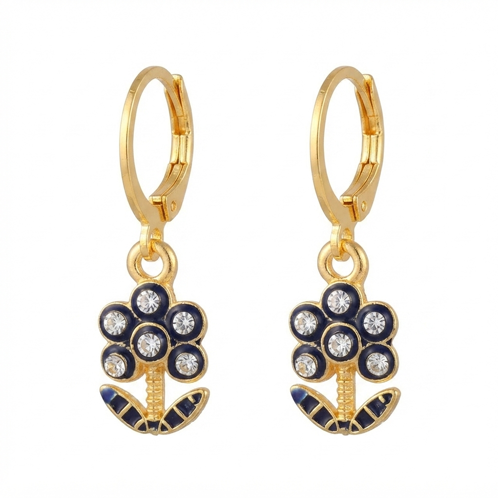 The99Jewel Glamorous Gold Plated Floral Design Hoop Earrings