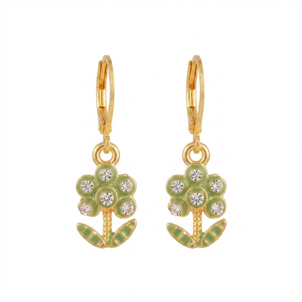 The99Jewel Glamorous Gold Plated Floral Design Hoop Earrings
