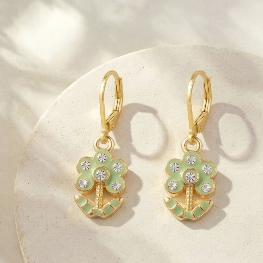 The99Jewel Glamorous Gold Plated Floral Design Hoop Earrings