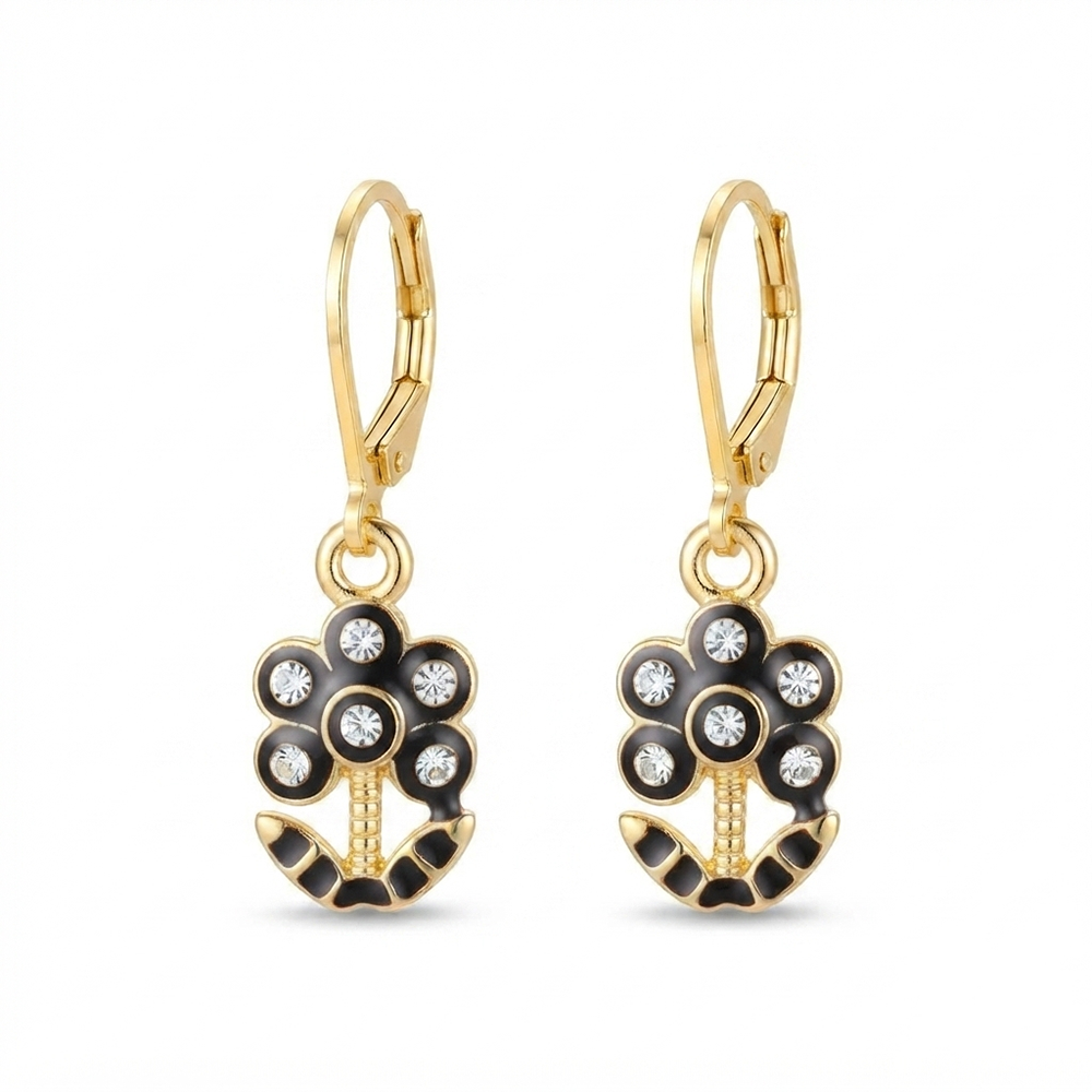 The99Jewel Glamorous Gold Plated Floral Design Hoop Earrings
