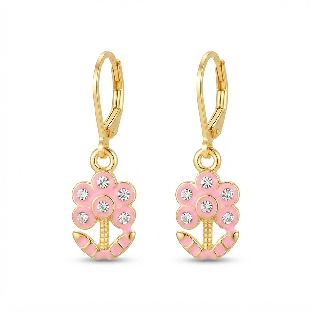The99Jewel Glamorous Gold Plated Floral Design Hoop Earrings