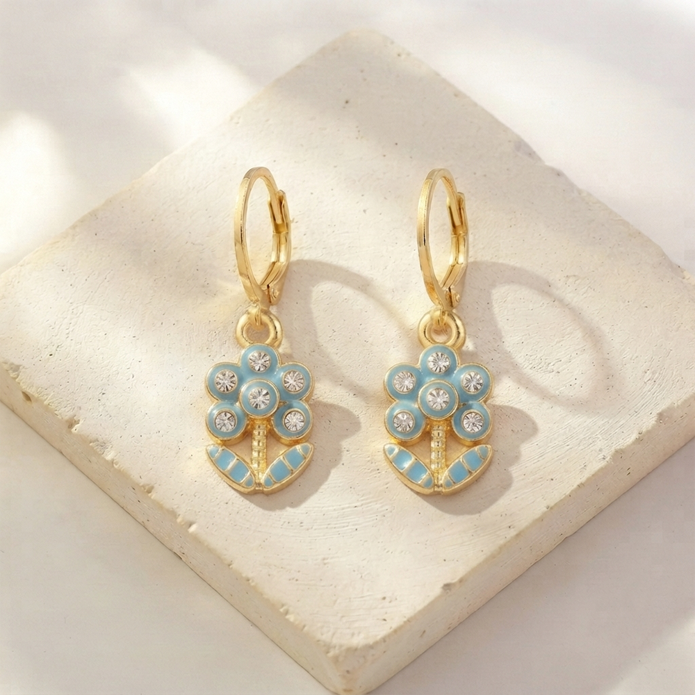The99Jewel Glamorous Gold Plated Floral Design Hoop Earrings