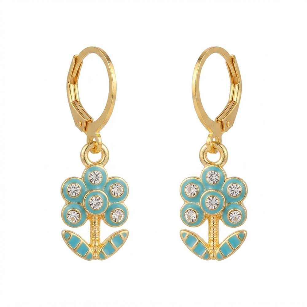 The99Jewel Glamorous Gold Plated Floral Design Hoop Earrings