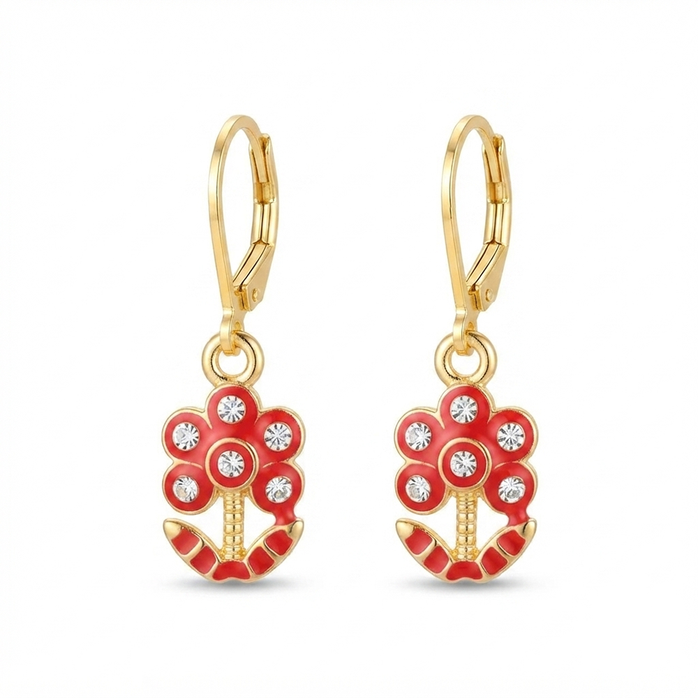 The99Jewel Glamorous Gold Plated Floral Design Hoop Earrings