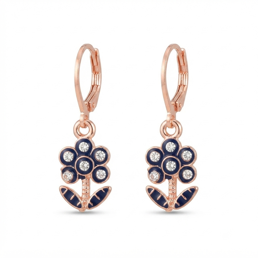 The99Jewel Eye-Catching Rose Gold Plated Austrian Stone Hoop Earrings for women