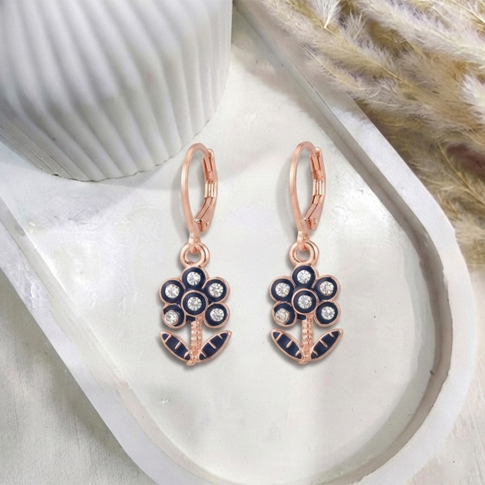 The99Jewel Eye-Catching Rose Gold Plated Austrian Stone Hoop Earrings for women