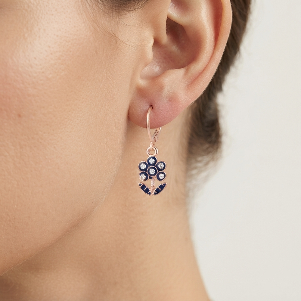 The99Jewel Eye-Catching Rose Gold Plated Austrian Stone Hoop Earrings for women