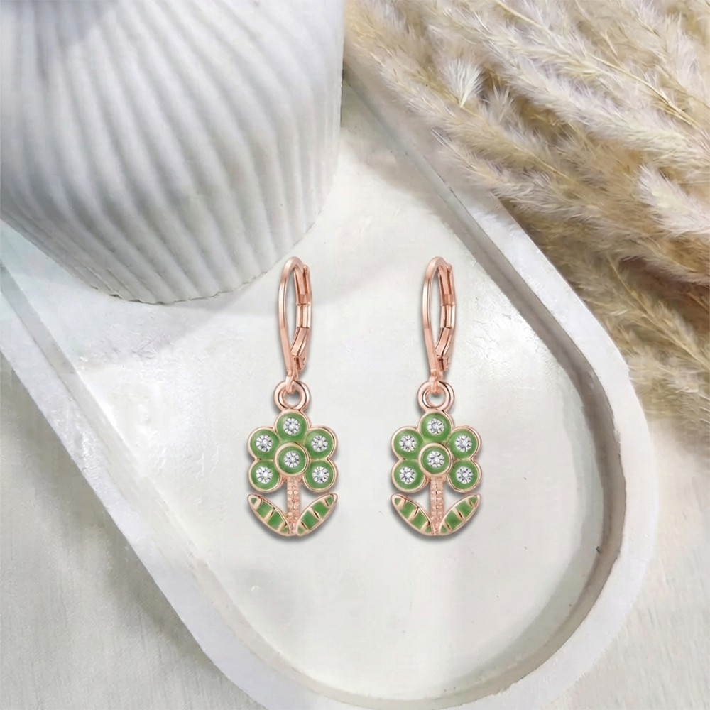The99Jewel Eye-Catching Rose Gold Plated Austrian Stone Hoop Earrings for women