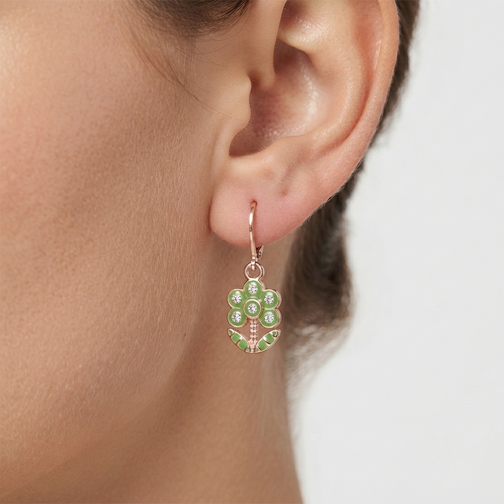 The99Jewel Eye-Catching Rose Gold Plated Austrian Stone Hoop Earrings for women