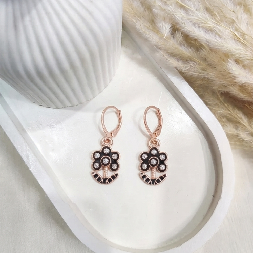 The99Jewel Eye-Catching Rose Gold Plated Austrian Stone Hoop Earrings for women