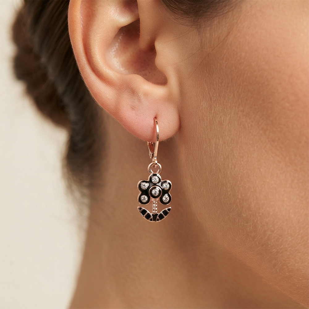 The99Jewel Eye-Catching Rose Gold Plated Austrian Stone Hoop Earrings for women